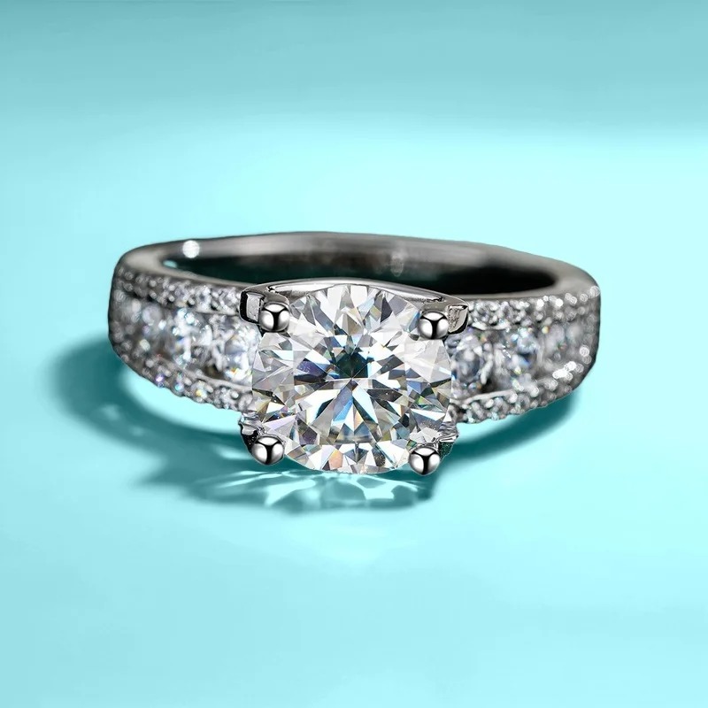 Men's 925 Silver Moissanite Bull Head Ring, Luxury Design